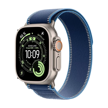 Apple Watch Ultra 3 (2025) 5G 49mm Natural Titanium Case with Trail Loop S/M - Blue/Bright Blue