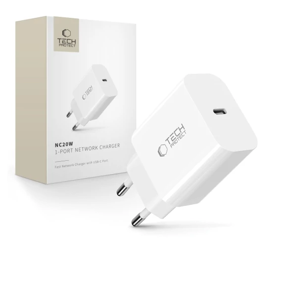 Tech-Protect NC20W 1-Port 20W Fali Adapter Fehér
